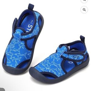 Stylish Blue Shark Kids Water Shoes